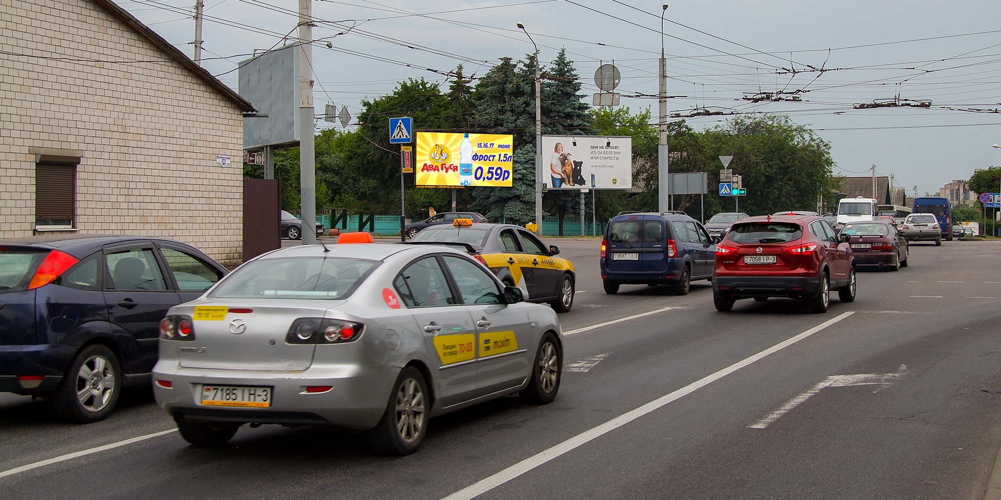 Билборд на перекрестке ул. Б.Хмельницкого и ул. Полесская (сторона А)